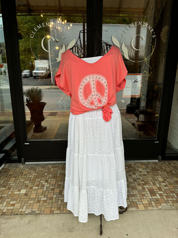 Short sleeve peace sign Tee