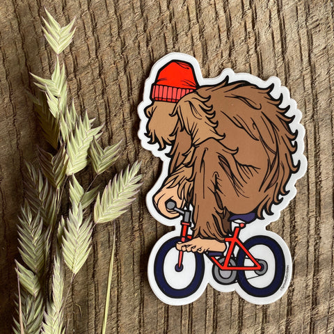 Sprouted Scribbles Bigfoot Biker Sticker